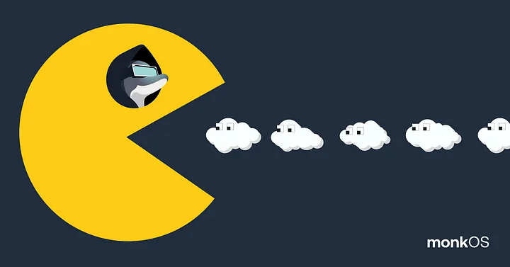 Pacman image eating "the cloud"
